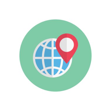 konum vektörü düz renk simgesi