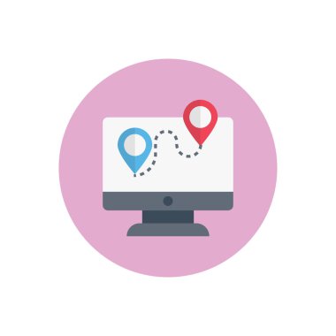 konum vektörü düz renk simgesi