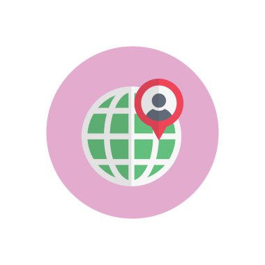 konum vektörü düz renk simgesi