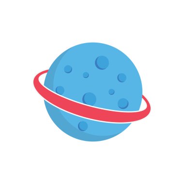 gezegen vektörü düz renk simgesi