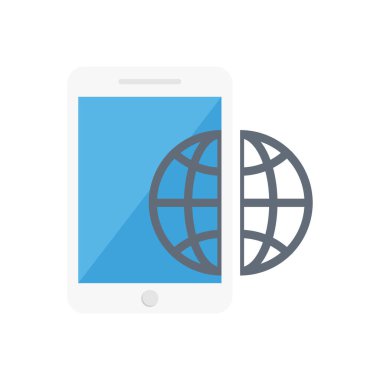 mobil vektör düz renk simgesi