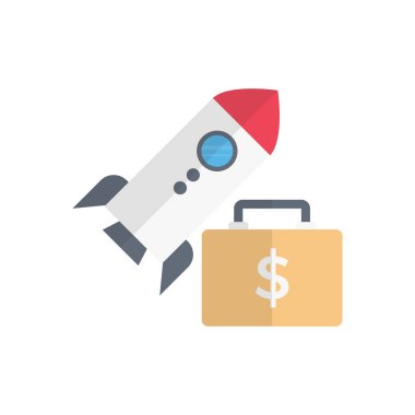 uzay gemisi vektörü düz renk simgesi