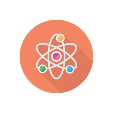 atom vektörü düz renk simgesi