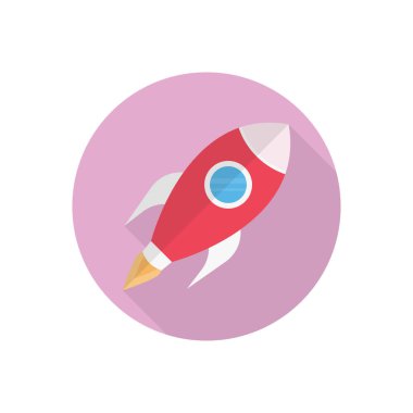 uzay gemisi vektörü düz renk simgesi