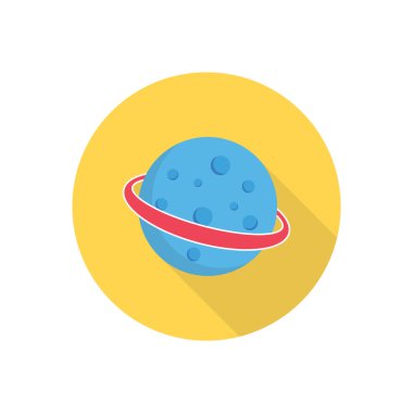 gezegen vektörü düz renk simgesi