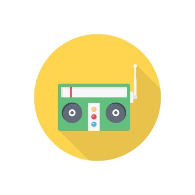 radyo vektörü düz renk simgesi