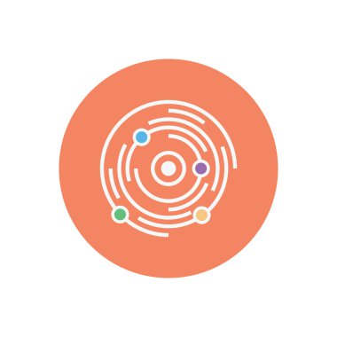 uzay vektörü düz renk simgesi