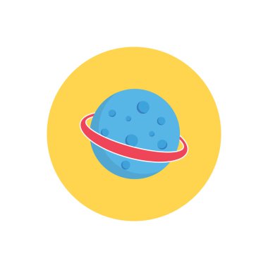 gezegen vektörü düz renk simgesi