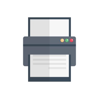 yazdırma vektörü düz renk simgesi