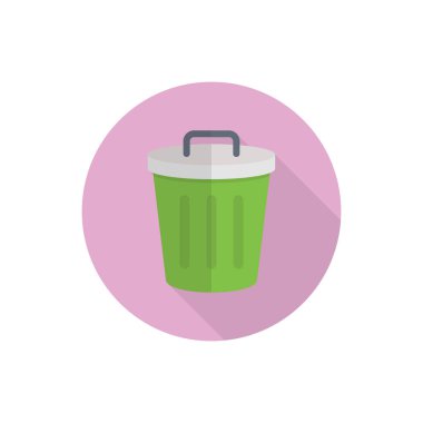 Çöp vektörü düz renk simgesi