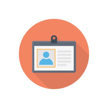 kimlik vektörü düz renk simgesi