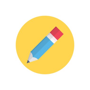 kalem vektörü düz renk simgesi