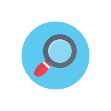 Büyüteç vektör düz renk simgesi