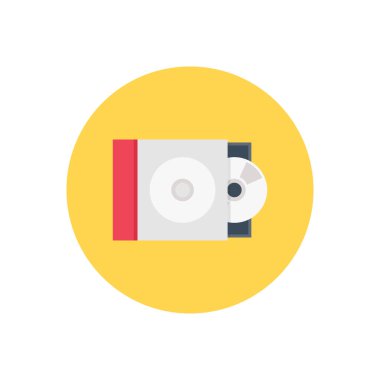 DVD vektör düz renk simgesi