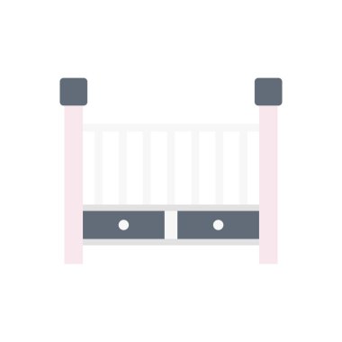 bebek yatağı vektör düz renk simgesi