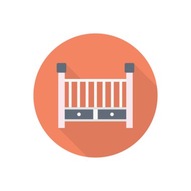 bebek yatağı vektör düz renk simgesi