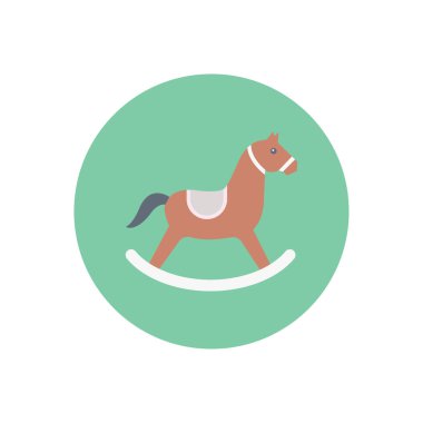 at vektörü düz renk simgesi