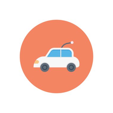 araç vektörü düz renk simgesi
