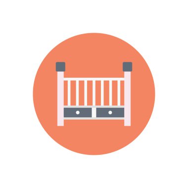 bebek yatağı vektör düz renk simgesi