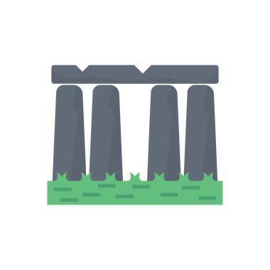 anıt vektörü düz renk simgesi