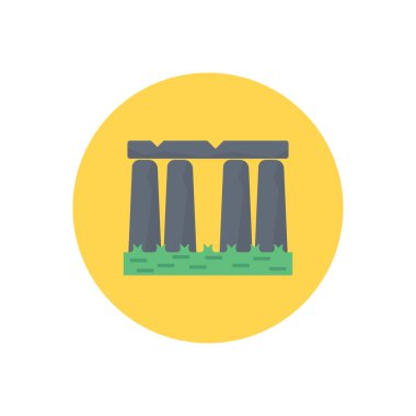 anıt vektörü düz renk simgesi