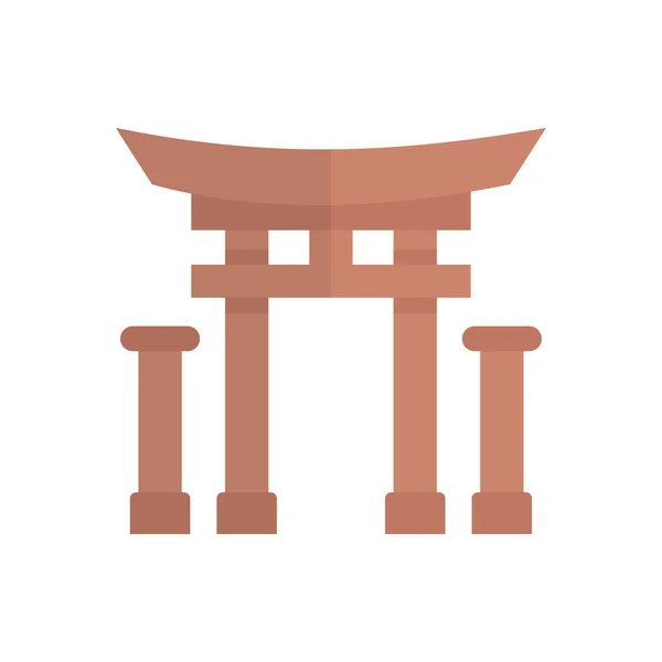 Icône Couleur Plate Vectorielle Japonaise — Image vectorielle