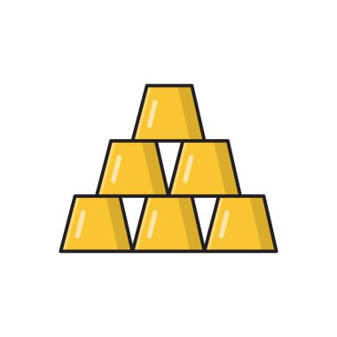 ingot vektör çizgisi düz simgesi