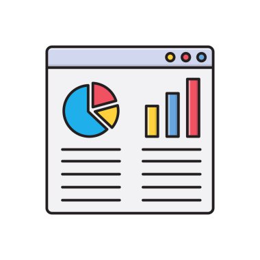 Web sayfası vektör çizgisi düz simgesi