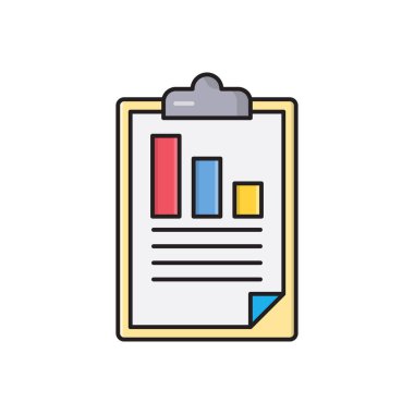 rapor vektör çizgisi düz simgesi