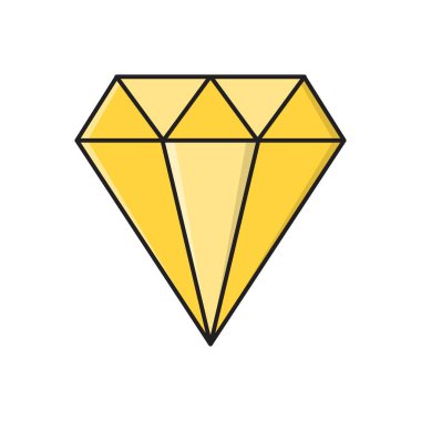 mücevher vektör çizgisi düz simgesi