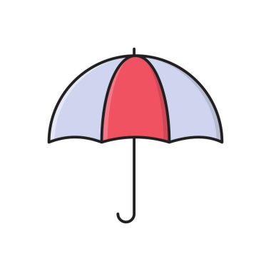 yağmur vektör çizgisi düz simgesi