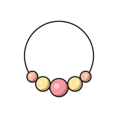 kolye vektör çizgisi düz simgesi