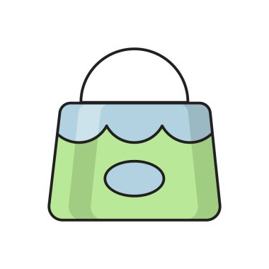 el çantası vektör çizgisi düz simgesi