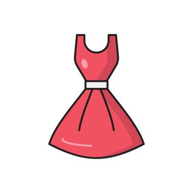 Kumaş vektör çizgisi düz simgesi