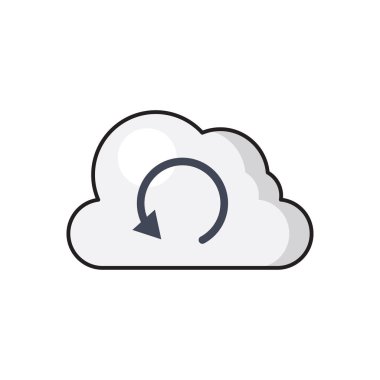 bulut vektör çizgisi düz simgesi