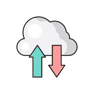 veritabanı vektör çizgisi düz simgesi