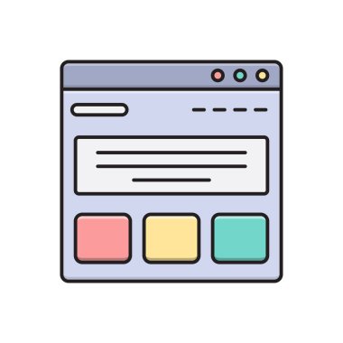 tarayıcı vektör çizgisi düz simgesi