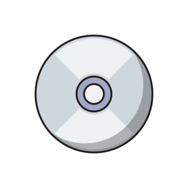 DVD vektör çizgisi düz simgesi