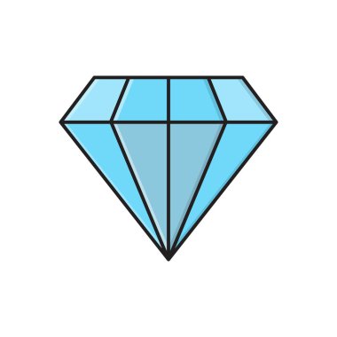 mücevher vektör çizgisi düz simgesi