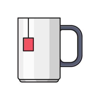 kahve vektör çizgisi düz simgesi