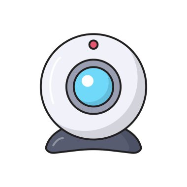 kamera vektör çizgisi düz simgesi