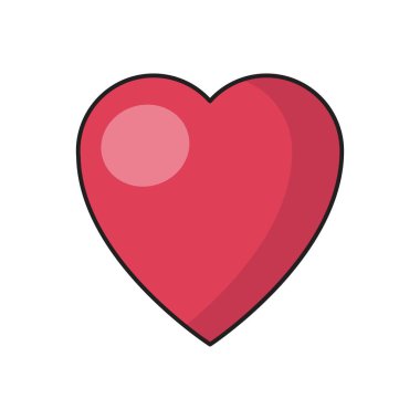 aşk vektör çizgisi düz simgesi