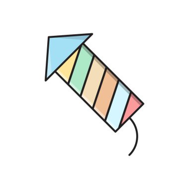 roket vektör çizgisi düz simgesi