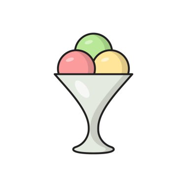 tatlılar vektör çizgisi düz simgesi