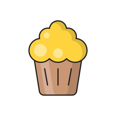 tatlılar vektör çizgisi düz simgesi