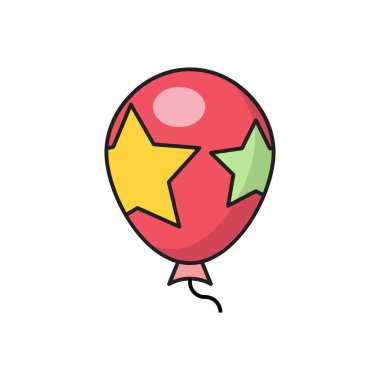 balon vektör çizgisi düz simgesi