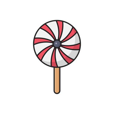 toffee vektör çizgisi düz simgesi