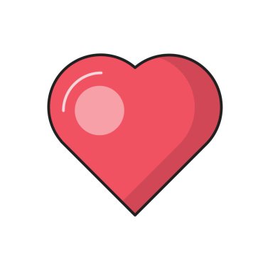 aşk vektör çizgisi düz simgesi