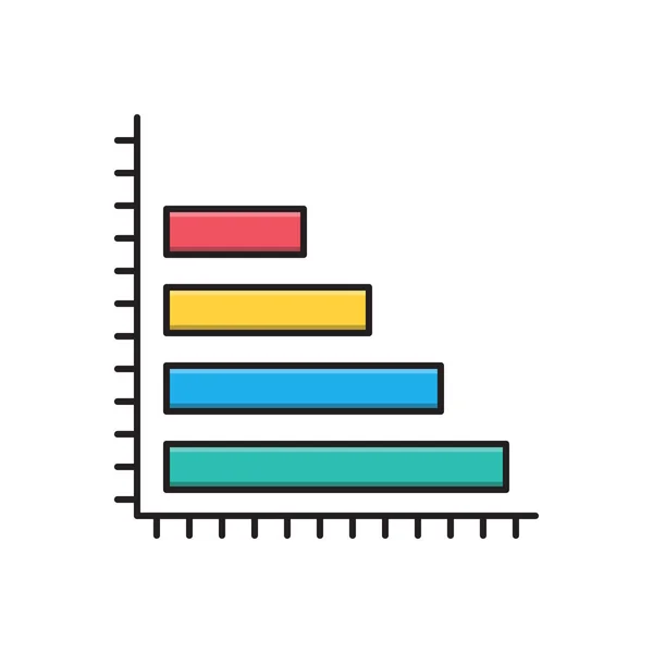 Diagramm Vektorlinie Flaches Symbol — Stockvektor