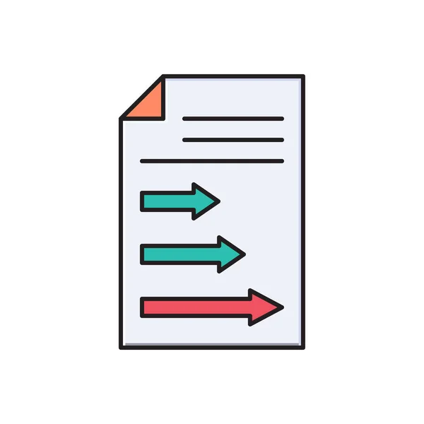 Diagramm Vektorlinie Flaches Symbol — Stockvektor